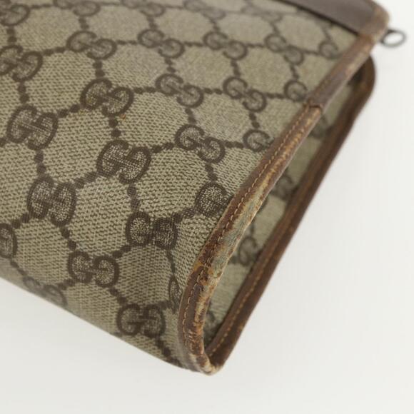 GUCCI GG Supreme Clutch Bag PVC Beige 014 115 6063 Auth 151482